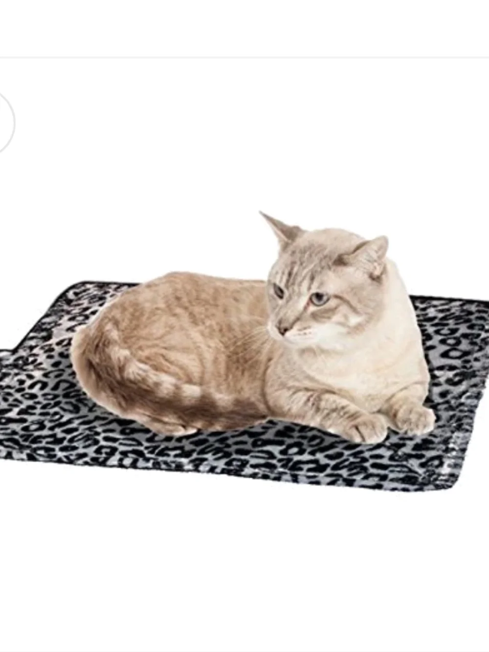 Waloo Pets Thermal Crinkle Mat For Cats Leopard Print Faux Fur Plush‎ Backing